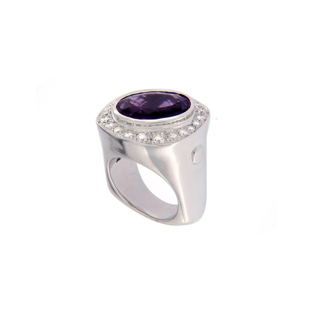 Vintage Diamonds&Amethyst Gold Ring - S.Vaggi Jewelry Store