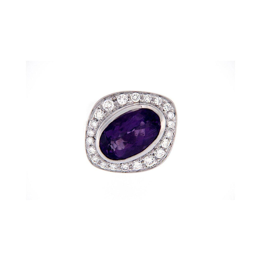Vintage Diamonds&Amethyst Gold Ring - S.Vaggi Jewelry Store
