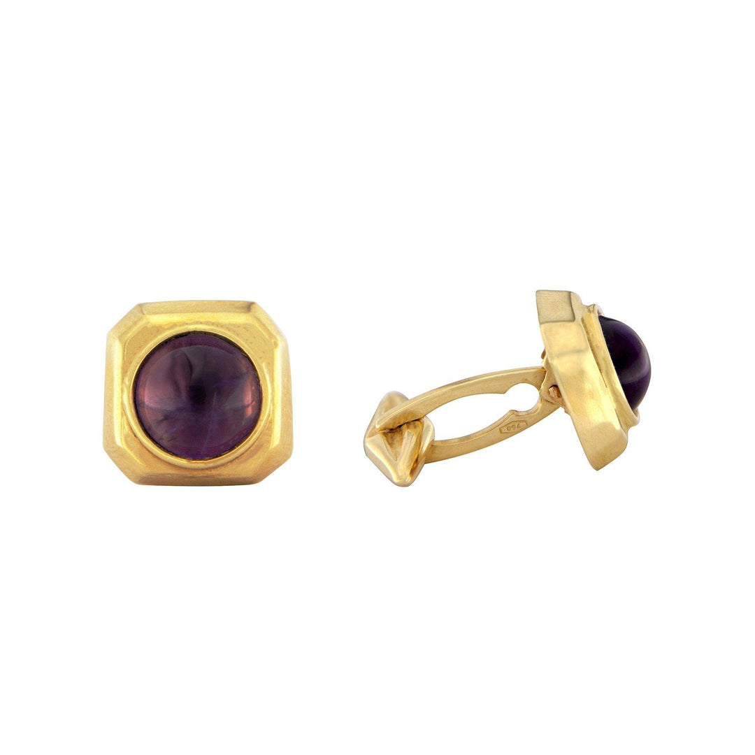 Amethyst&Gold Cufflinks - S.Vaggi Jewelry Store