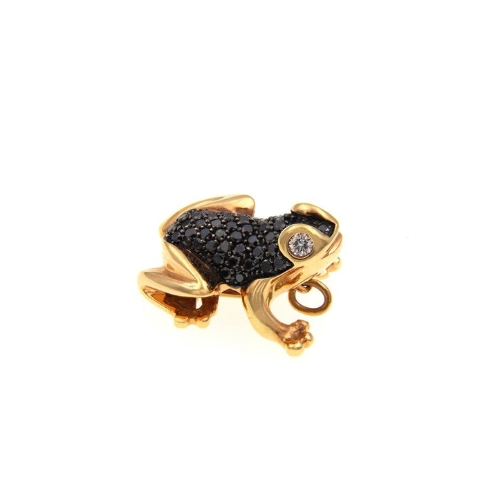 Black Diamonds Frog Pendant - S.Vaggi Jewelry Store