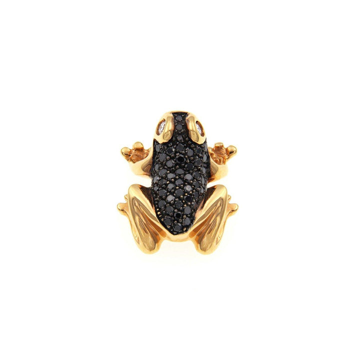 Black Diamonds Frog Pendant - S.Vaggi Jewelry Store