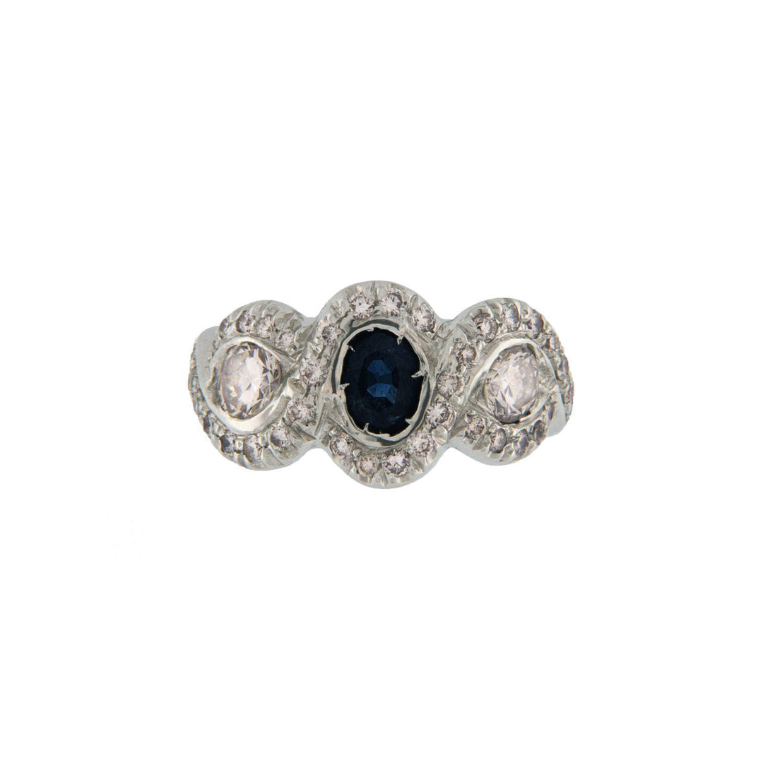 Vintage Diamonds&Sapphires Gold Ring - S.Vaggi Jewelry Store