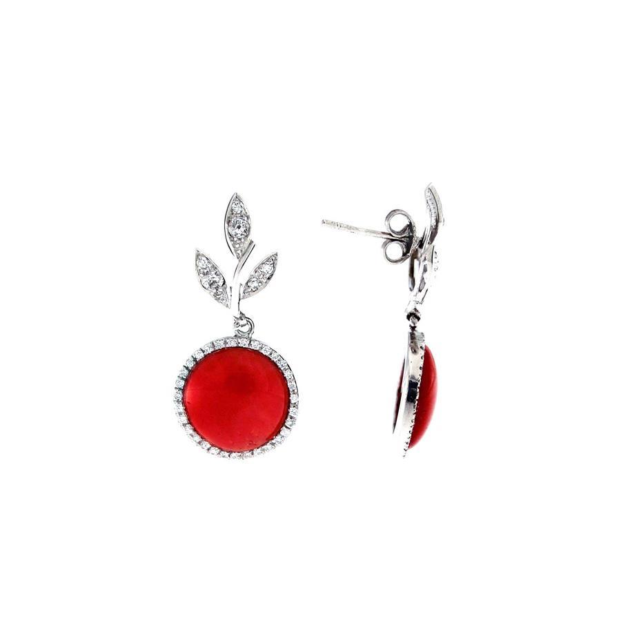 Coral Leaf Earrings - S.Vaggi Jewelry Store