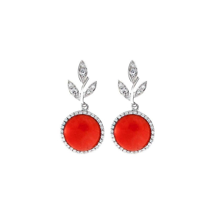 Coral Leaf Earrings - S.Vaggi Jewelry Store