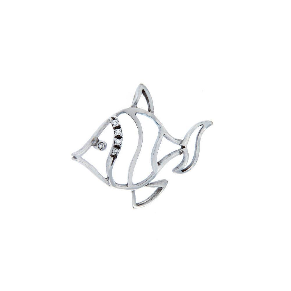 Diamonds Fish Pendant - S.Vaggi Jewelry Store