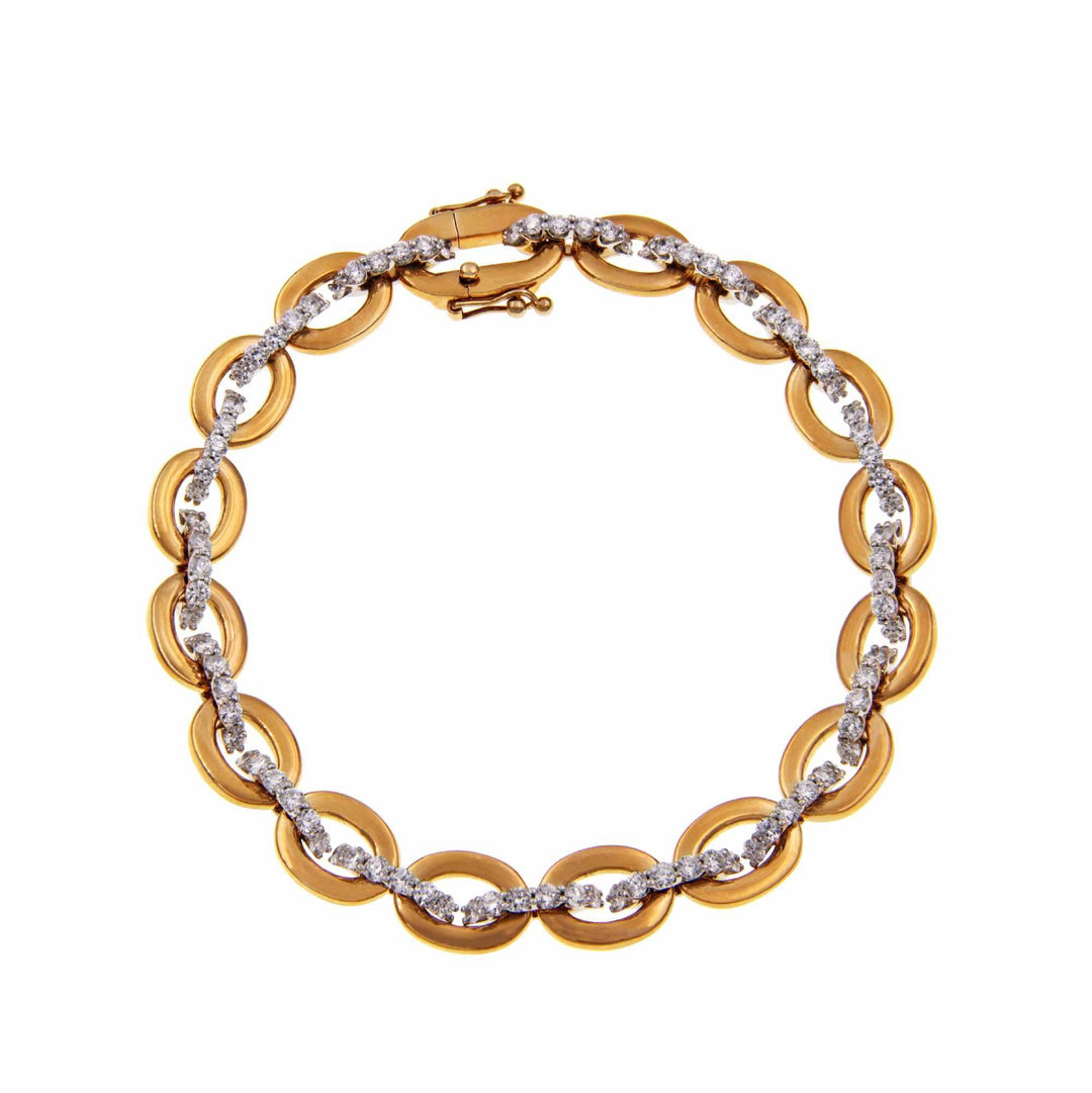Diamond Rose Link Bracelet - S.Vaggi Jewelry Store