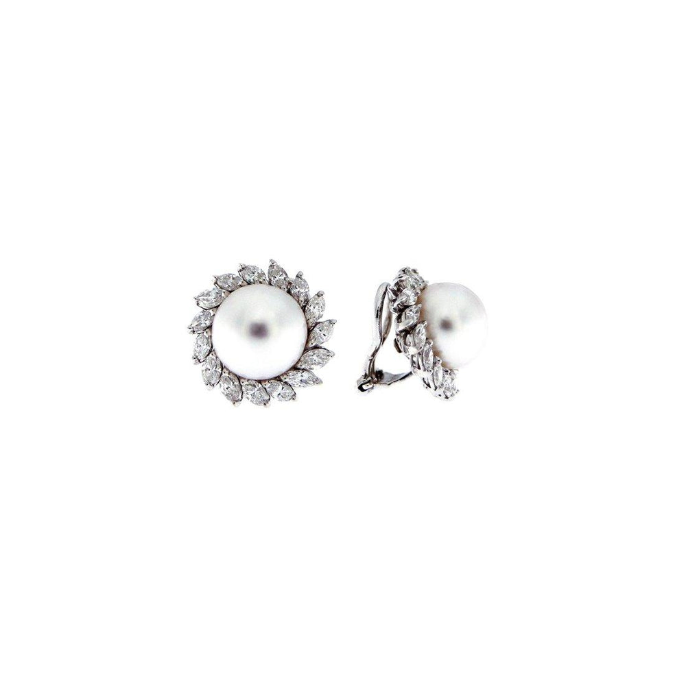 Diamond & Pearl Earrings - S.Vaggi Jewelry Store