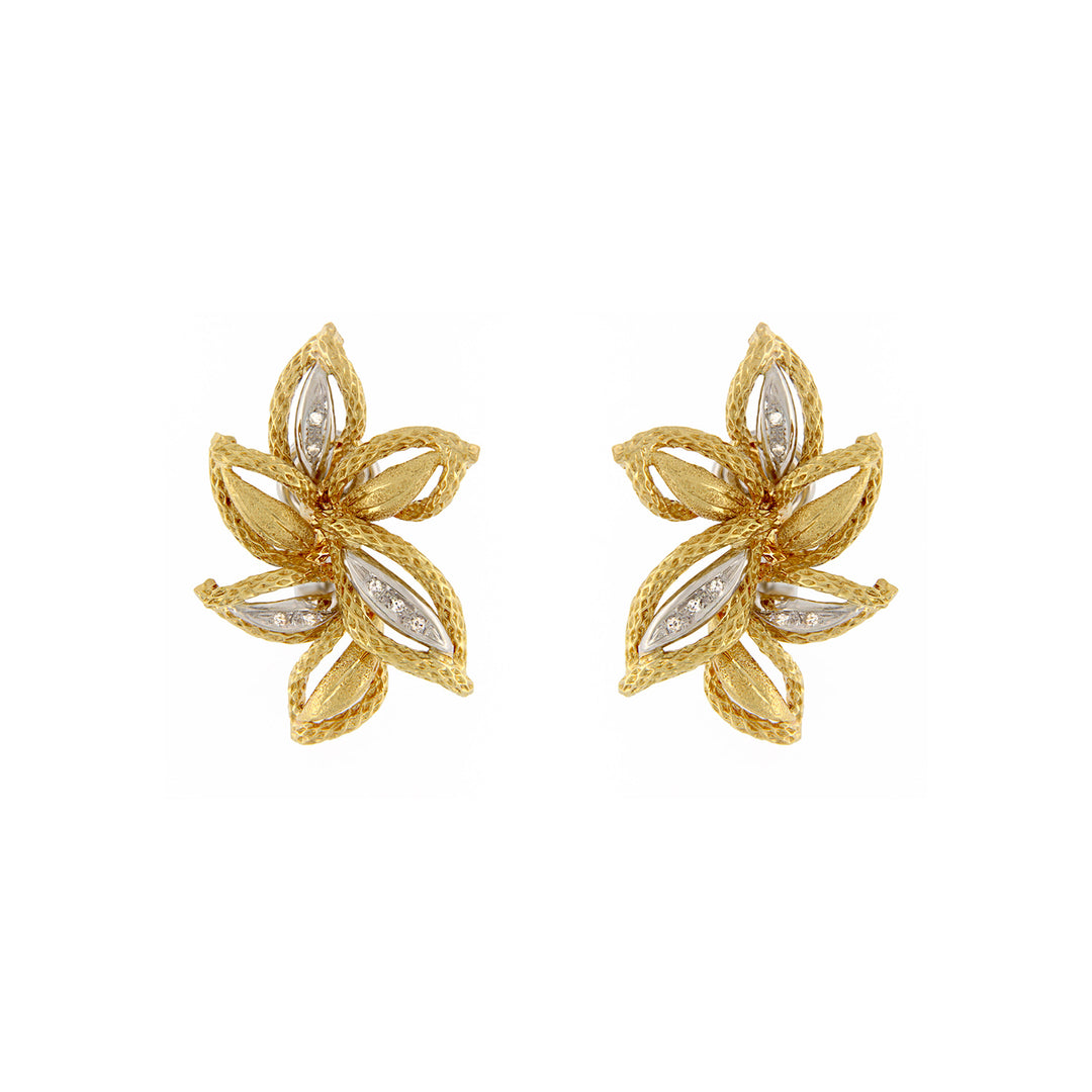 Vintage Gold Earrings with Diamonds