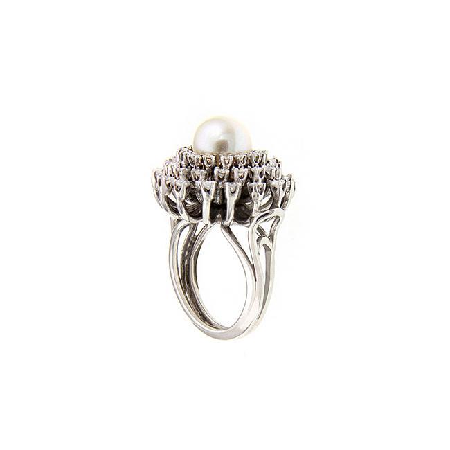 Vintage Diamonds&Pearl Gold Ring - S.Vaggi Jewelry Store
