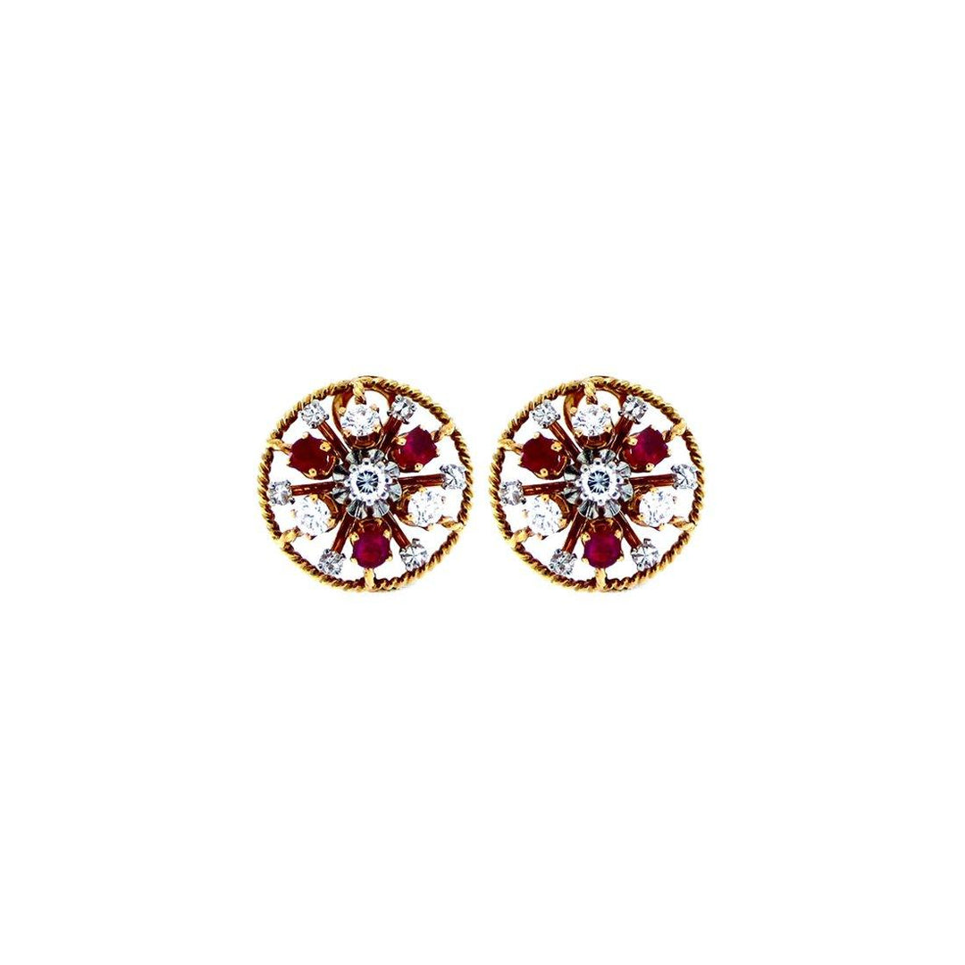 Round Ruby Earrings - S.Vaggi Jewelry Store
