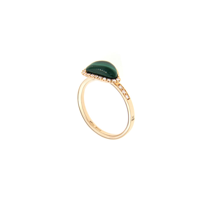 Gold Ring with Malachite