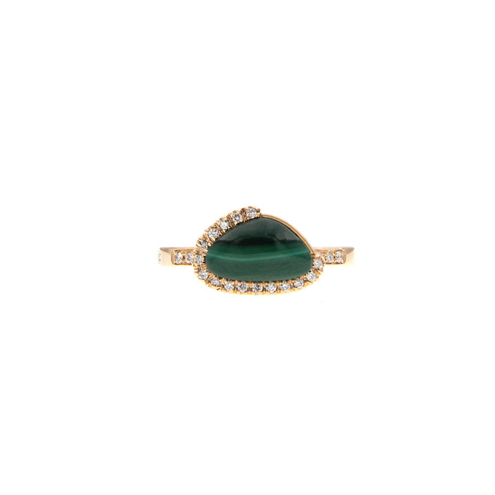 Gold Ring with Malachite